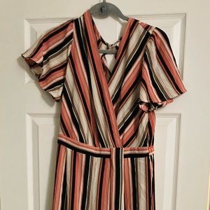 Striped romper/pants jumpsuit